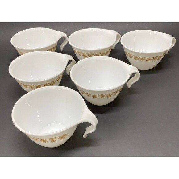 Corelle by Corning Butterfly Gold Coffee Tea Cups and Saucers Set of 16 - Picture 2 of 3